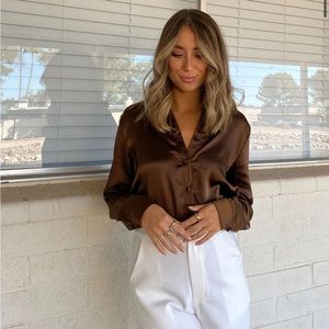 Brown blouse — Princess Polly, never worn